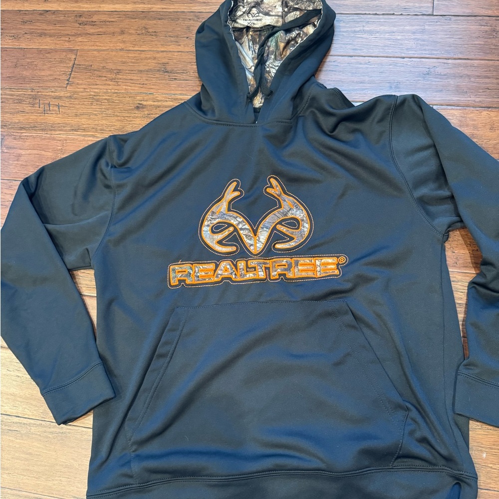 Realtree Black Hoodie with Orange Logo